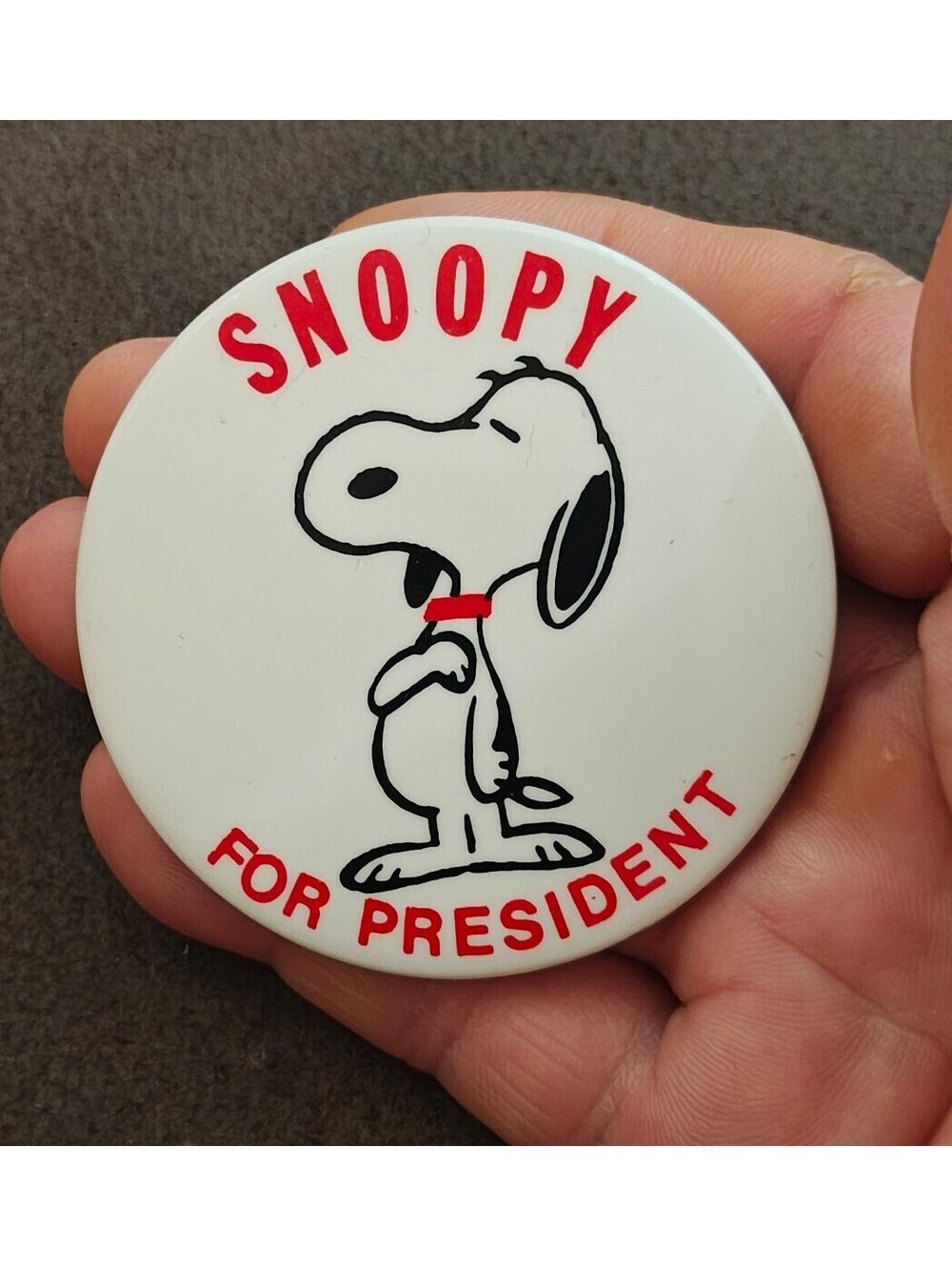 1968 Snoopy For President Pinback Button